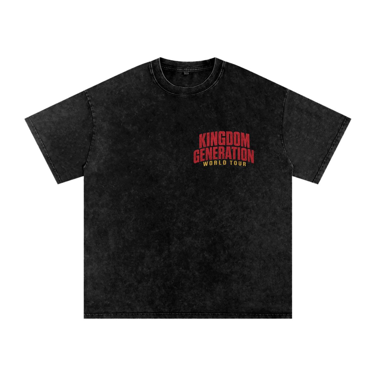 Kingdom Generation World Tour Snow Washed Oversized Cotton T-Shirt Black